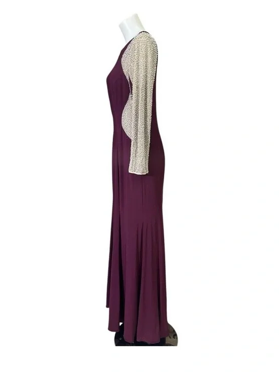Xscape Evening Gown with Embellished Sleeves - Picture 5 of 10